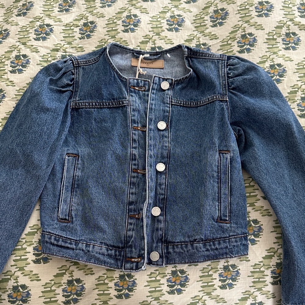 NWT blanknyc collarless jean jacket